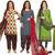 Women's Pack Of 3 Multicolor Synthetic Printed Unstitched Dress Material Combo