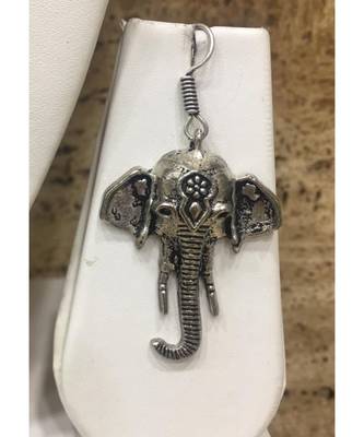 Women'S Temple Jewellery Traditional Oxidised Silver Plated Necklace Earrings Sets With Ganesh Ji Pendant Jhumki Beads 4