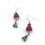 Women'S Jewellery Set Traditional Oxidised Silver Plated Necklace Earrings Sets With Peacock Pendent Red Beaded Chain