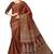 Women's Brown & Beige Cotton Printed Saree With Blouse Piece