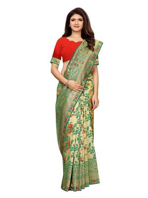 Red Woven art silk  Saree With Blouse 2