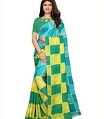 Multicolor printed shimmer saree with blouse