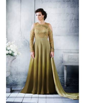 Green Embroidered Art Silk Semi Stitched Salwar With Dupatta 1