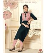 Women's Dark Blue Cotton Slub Preety Designer Kurtis