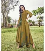 Women's Pear Green Modal Jacquard Amzing Designer Kurtis