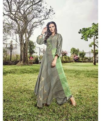 Women's Grey Modal Jacquard Wonderful Designer Kurtis 1