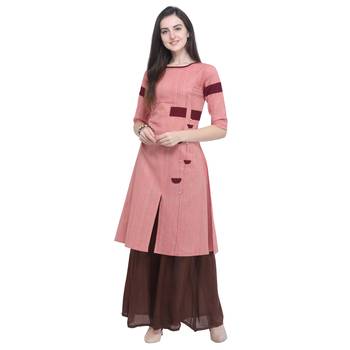 Peach embroidered cotton embroidered-kurtis 1