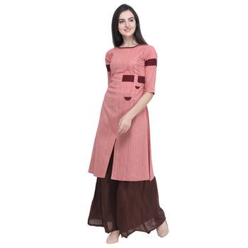 Peach embroidered cotton embroidered-kurtis 2