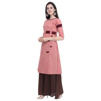 Peach embroidered cotton embroidered-kurtis 3