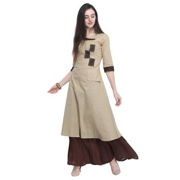 Beige embroidered cotton embroidered-kurtis 3