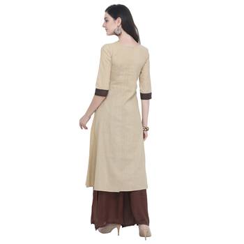 Beige embroidered cotton embroidered-kurtis 4