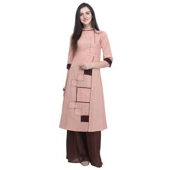 Peach embroidered cotton embroidered-kurtis 2