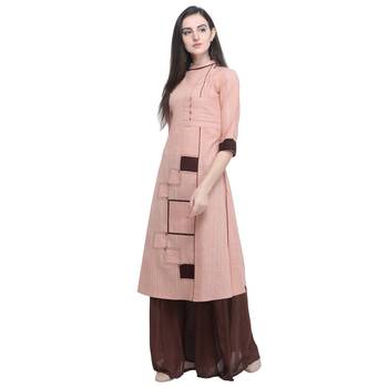 Peach embroidered cotton embroidered-kurtis 3