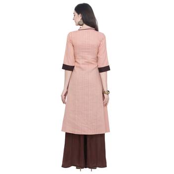 Peach embroidered cotton embroidered-kurtis 4