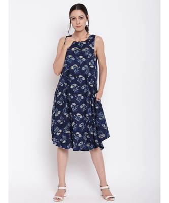 Blue White Floral Dress 1