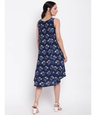 Blue White Floral Dress 4