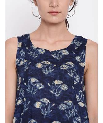Blue White Floral Dress 5