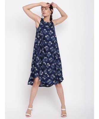 Blue White Floral Dress 6