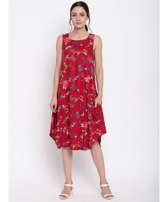 Red Stem Flower Kurta Dress 1