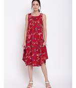 Red Stem Flower Kurta Dress