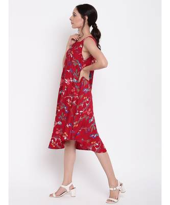 Red Stem Flower Kurta Dress 2