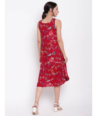 Red Stem Flower Kurta Dress 4
