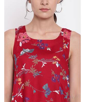 Red Stem Flower Kurta Dress 5