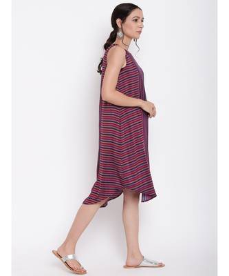 Pink Blue Stripe Kurta Dress 3