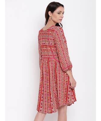 RK Print Gathered Dress 3