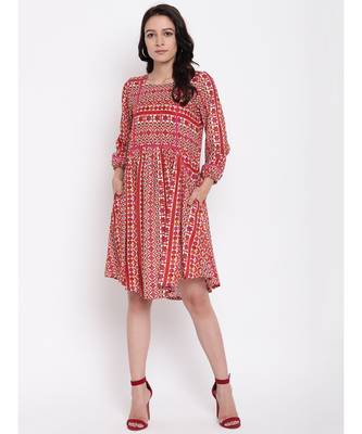 RK Print Gathered Dress 4