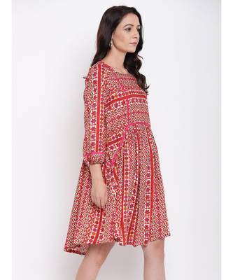 RK Print Gathered Dress 6