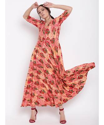 Pink Floral Button Dress 1