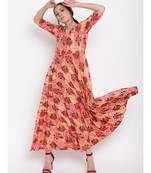 Pink Floral Button Dress