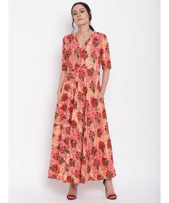 Pink Floral Button Dress 2