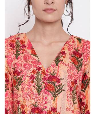 Pink Floral Button Dress 5