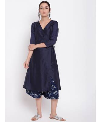 Blue Floral Angrakha Set 1