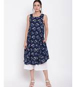 Blue White Floral Kurta Set