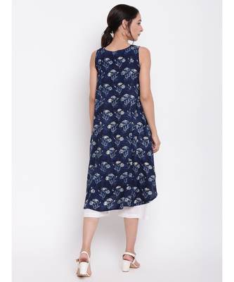 Blue White Floral Kurta Set 3