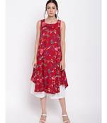 Red Stem Flower Kurta Set