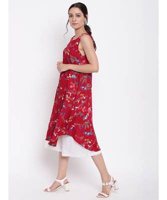 Red Stem Flower Kurta Set 2