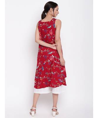 Red Stem Flower Kurta Set 3