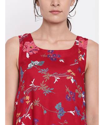 Red Stem Flower Kurta Set 4