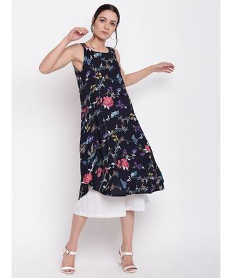 Blue Stem Flower Kurta Set 1