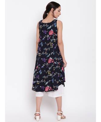 Blue Stem Flower Kurta Set 3