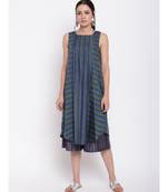 Blue Green Stripe Kurta Set