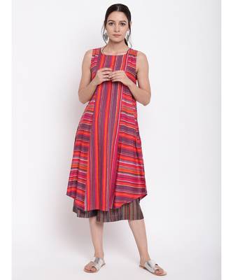 Pink Stripe Kurta Set 1