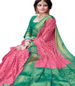 Pink Color Nylon With Diamond Nylon saree with Blouse