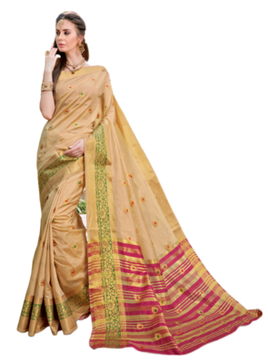 Golden Color Banarasi Silk Dyed saree with Blouse 1