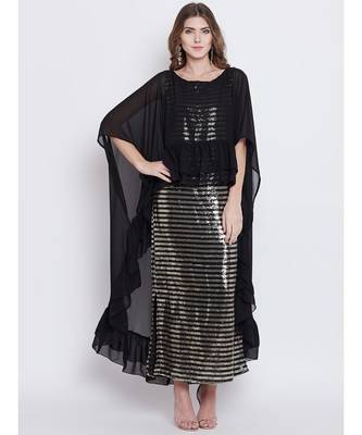 Shimmer Golden Cape Dress 1