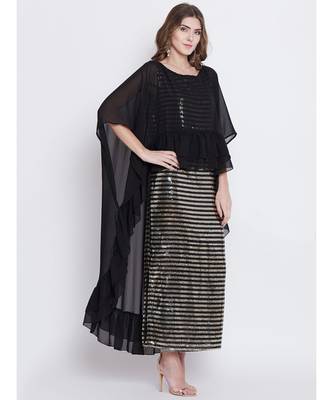 Shimmer Golden Cape Dress 4